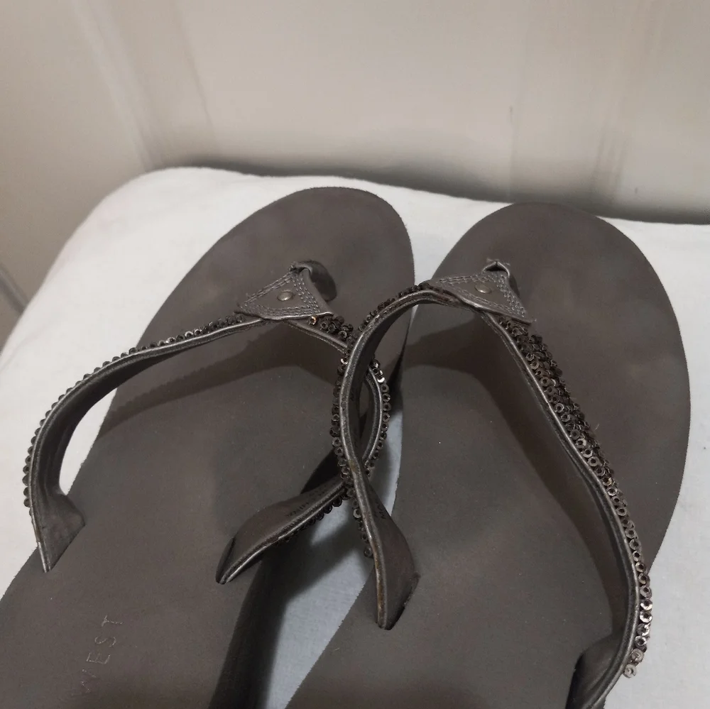 Nine West N-Eclispe3 Grey Wedge Sandle 2.5